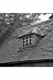Roof, dormer with pigeon entrances, detail
