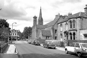 Morningside Congregational Church and 13 Chamberlain Road.
View from East.