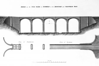 Copy of drawing from the Atlas to the life of Thomas Telford (1838), of Lothian Bridge (over the Tyne Water) at Pathead