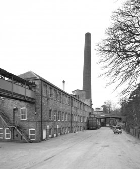 Dalmore Paper Mills, view of finishing house and paper sorting department, with chimney in background.