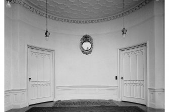 Torrisdale Castle, interior.
View of bowed end of dining room.