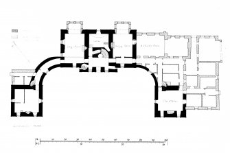 Airds House
Photographic copy of ground floor plan showing the development phases of the house.
Ink on paper. 
Scale 1/8.