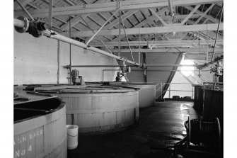 Peterhead, Glenugie Distillery, Interior
View showing washbacks with grist hopper in background