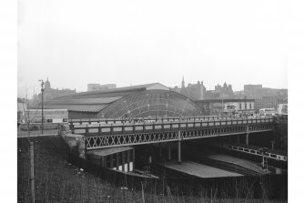 Glasgow, Queen Street Station, Bridge
View from ENE showing NNE front of bridge with Queen Street Station in background