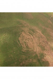 Oblique aerial view of Castlehill, Candybank fort.