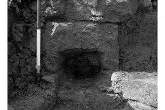 Red Smiddy Ironworks
Excavation photograph; detailed view of tuyere hole