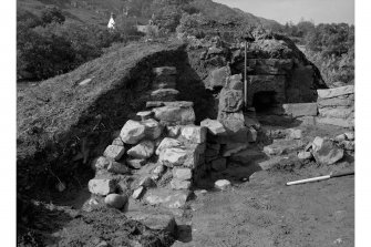 Red Smiddy Ironworks
Excavation photograph; view of leftside wing wall of blowing arch