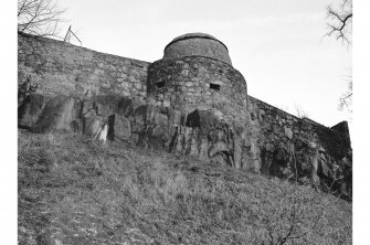 Stirling Town Wall, Bastion
View from W showing curved SW front