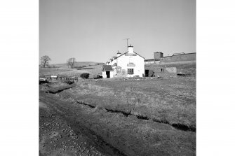 Dalmellington, Craigmark, Runnin Dog Inn
View from SSW showing S front and part of W front of inn with Craigmark Mine buildings in background