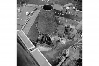 Alloa, Glasshouse Loan, Alloa Glassworks
View looking N from batch plant showing glass cone and roof of anullary building