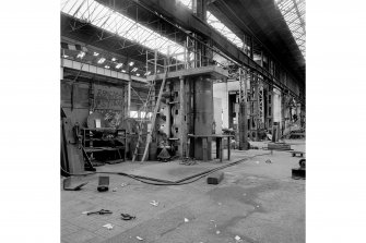 Paisley, MacDowall Street, Caledonia Engineering Works, Interior
View of boiler shop looking NW showing Hugh Smiths vertical shell bender (1 roll, 65cm diameter (26'') x 310cm long (10' 0'')