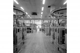 Paisley, Ferguslie Thread Mills, No. 3 Spinning Mill; Interior
Looking E between rows of ring spinning machines