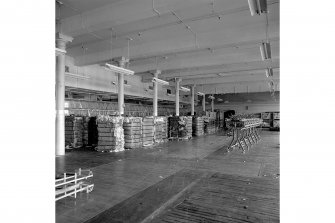 Paisley, Ferguslie Thread Mills, Mill No.1, 2nd Flat; Interior
Looking W along N side of flat