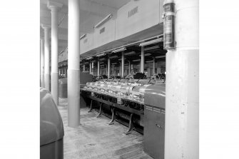 Paisley, Ferguslie Thread Mills, Mill No.1, 1st Flat; Interior
Looking SE on 1sr flat, view of drawing machines