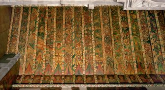 North chapel, view of painted ceiling.