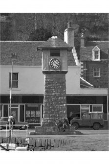 Mull, Tobermory, Main Street Clock Tower.
General view.