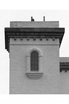 Port Ellen Lighthouse.
View of South wall, detail of oriel window.