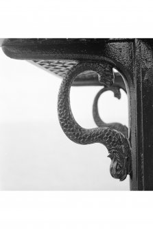 Detail of dolphin-shaped handgrips and brackets on lantern, Skerryvore Lighthouse, Tiree.