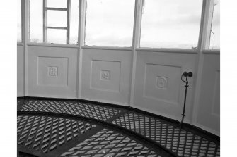 Lismore, Eilean Musdile, Lighthouse.
View of lantern interior showing decorative cast iron panel work.