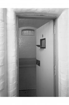 Edinburgh, Portobello, High Street, Police Station.
View of specimen cell from outside, interior.