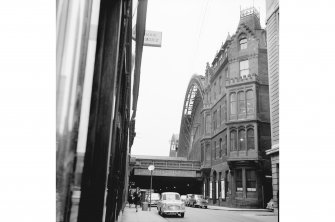 Glasgow, St. Enoch Station
View from NE showing ESE front of hotel with ESE front of station in background