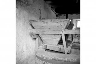 Stravithie Mill, Interior
View showing grain feed to stones