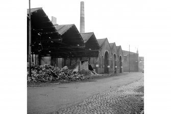 Glasgow, 45 Ruby Street, Dalmarnock Tram Depot
View during demolition showing interior and structural details