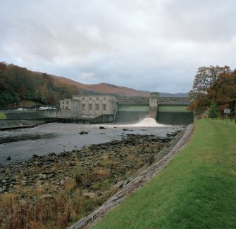 General view of power station and dam from E