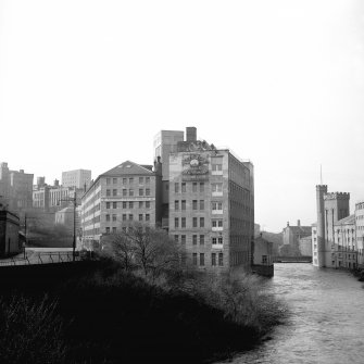 Glasgow, Scotstoun Mills, Regent Mills
View from NE along River Kelvin; Scotstoun Mill on right, Regent Mill on left