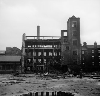 Glasgow, 78 Tullis Street, St Ann's Leather Works
View during demolition showing interior and structural details