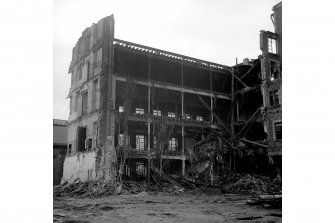 Glasgow, 78 Tullis Street, St Ann's Leather Works
View during demolition showing interior and structural details