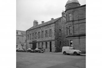 Ayr, 24 Fort Street, Textile Factory (possible)
View from WSW showing WNW front and part of SSW front of textile factory (possible) with part of numbers 26-30 in foreground