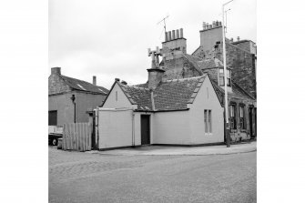 Ayr, 8-12 North Harbour Street, Old Railway Station
View from W showing SW front and part of WNW front of lodge with cottage in background