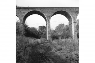 Stewarton, Annick Water Viaduct
View from E showing E front of 2 arches on S side of Annick Water