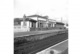 Stewarton, Station
View from S showing SSW and ESE fronts of central platform building