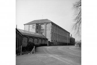 Dalry, Bridgend Mill
View from NNE showing single-storey weaving sheds (foreground) and multi-storey mill in background