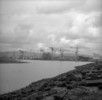 Inchinnan, North Section of Black Cart Water
View from S showing John Brown's Shipyard in distance with part of E bank of Black Cart Water in foreground