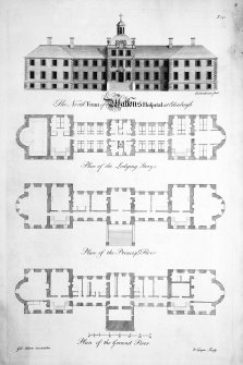 Plans and North elevation, insc: 'Gul: Adam inv:et delin. R Cooper Sculp'