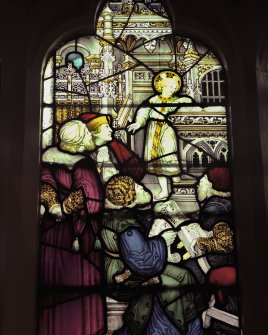 Alloa, Bedford Place, Alloa West Church, interior detail of stained glass window.