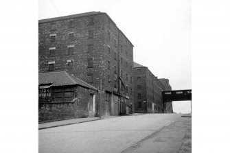 Glasgow, 76-80 North Canal Bank Street, Port Dundas Distillery
View of W side of Borron Street, from SE