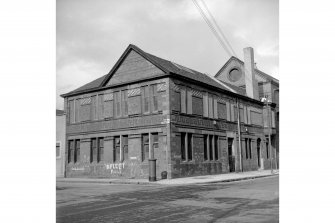 Glasgow, 103-111 French Street, Barrowfield Weaving Factory
View from SW showing office building on corner of Norman Street and French Street