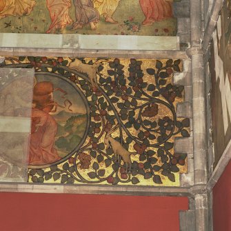 Detail of pentecostal frieze on west wall of nave
