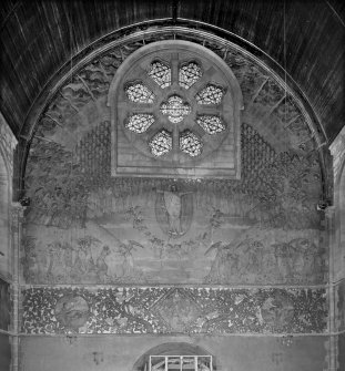 Catholic Apostolic Church, interior, West wall
View of Rose window and mural showing Christ in Glory
