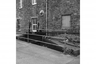 Galashiels, Hudderfield Street, Abbotsford Mill
View from W showing sluice