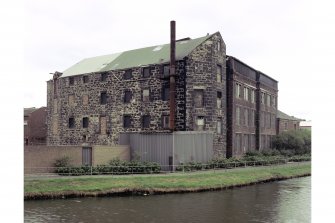 Edinburgh, Quayside Street, Quayside Mills.
General view of the mill buildings across the Water of Leith.