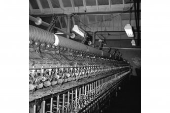 Galashiels, Hudderfield Street, Bridge Mill, Interior
View showing ring spinning frame