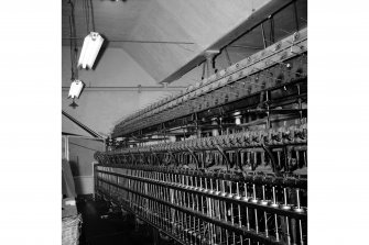 Galashiels, Hudderfield Street, Bridge Mill, Interior
View showing ring spinning frame