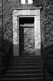 Edinburgh, 53 Queen Charlotte Street.
View of doorway with steps leading up to door.