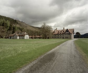 Distant view of Mar Lodge from SW