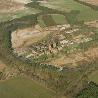 Scanned image of photograph of oblique aerial view, taken from the S.